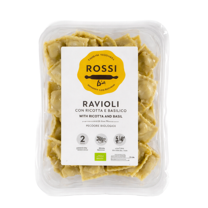Rossi Organic Ravioli with Ricotta & Basil - 250g