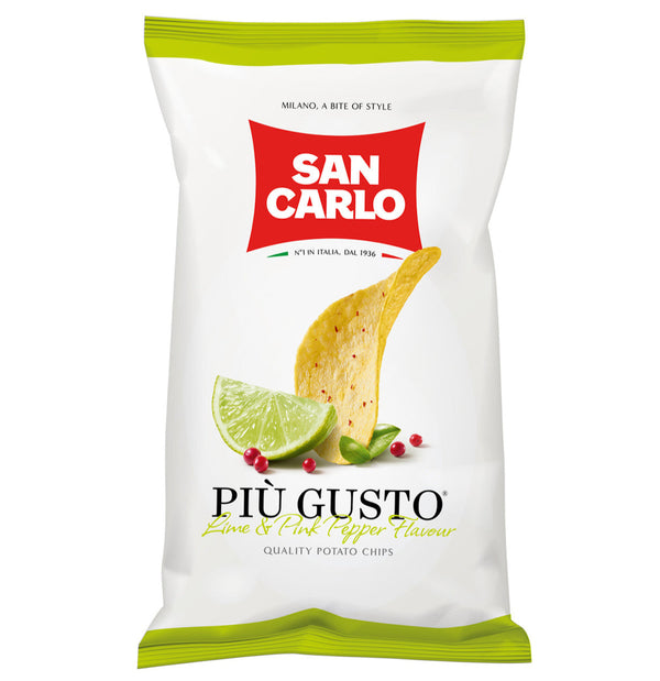 San Carlo Lime & Pink Pepper Flavour Crisps - 16 x 150g
