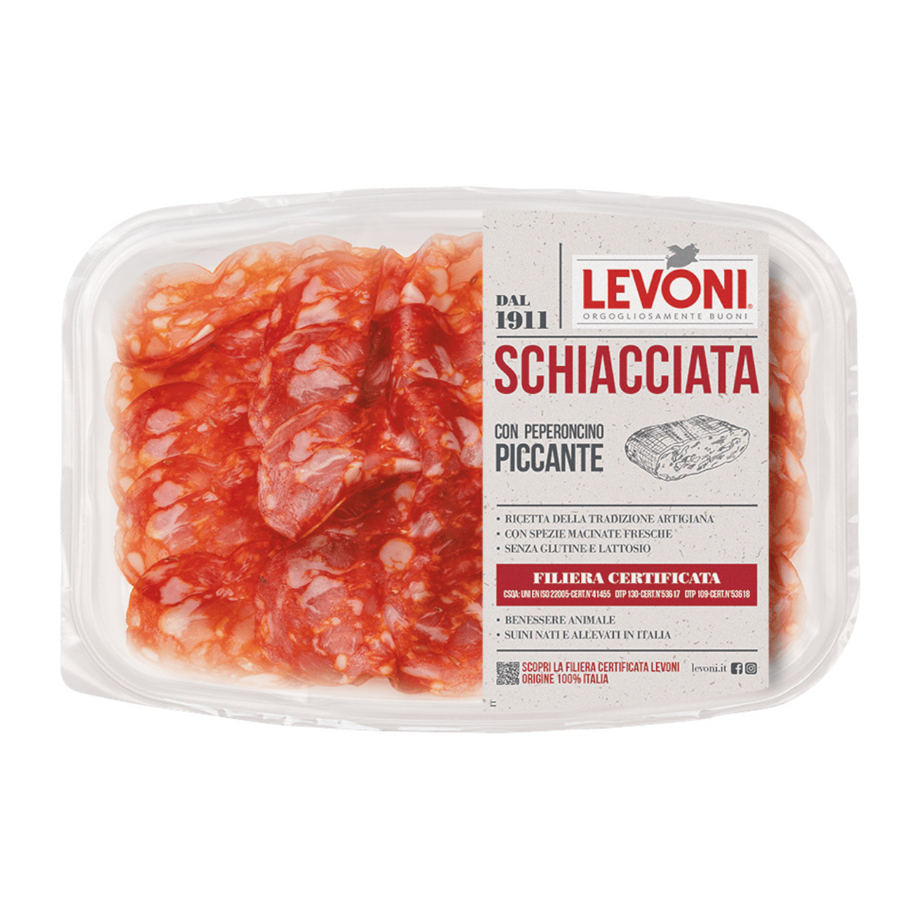 Spicy Schiacciata Piccante Sliced Levoni - 80g