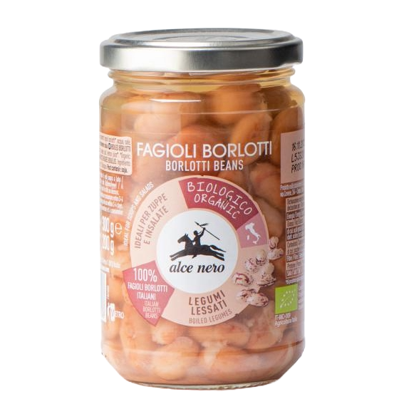 Alce Nero Organic Steamed Borlotti Beans - 300g