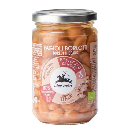 Alce Nero Organic Steamed Borlotti Beans - 300g