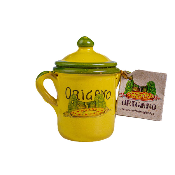 Dried Oregano in Hand-Painted Ceramic Jar - 10g